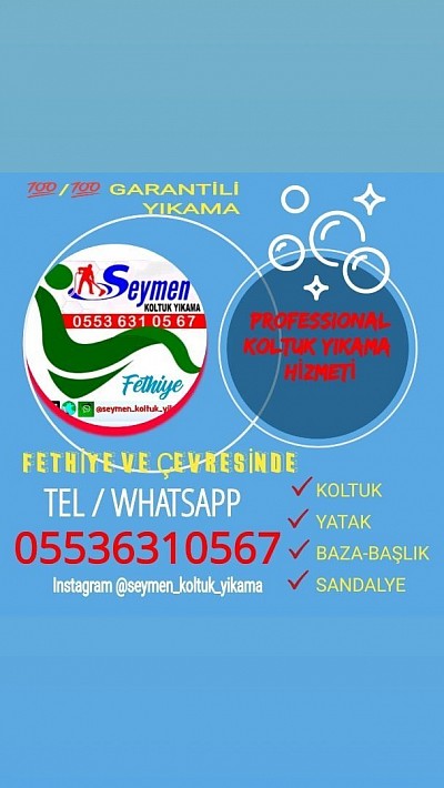 FETHİYE PROFESYONEL SEYMEN KOLTUK YIKAMA